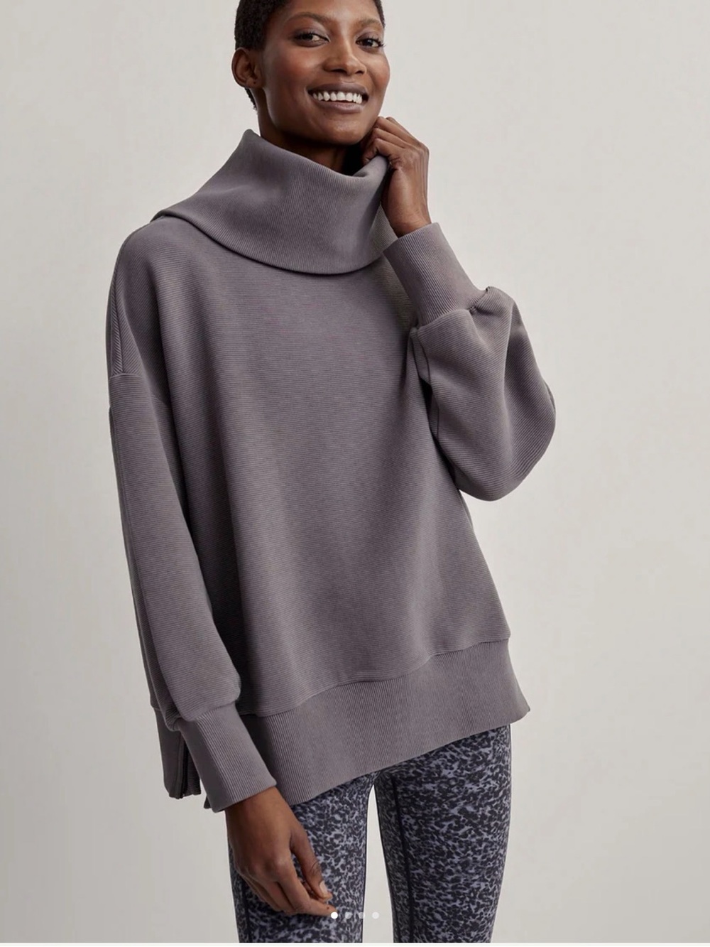 Cozy Charcoal Cowlneck Varley Sweatshirt
